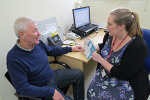 Patient George Coldrake at one of the new one-stop lung clinics