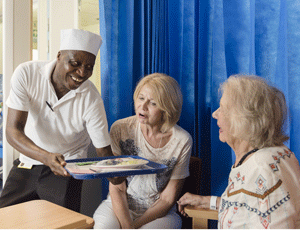 A hospital meal being served