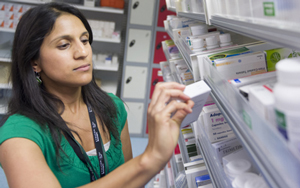 Pharmacist dispensing medication