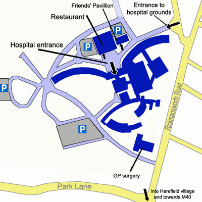 Harefield Hospital layout