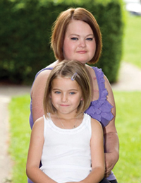 Caroline Earnshaw with her daughter