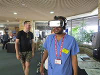 Man wearing a virtual reality headset