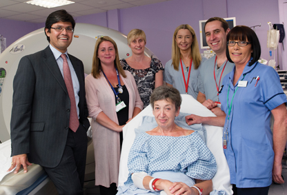 Barbara Copland with her medical team