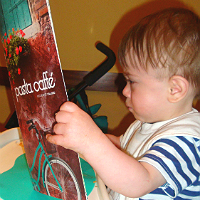 child with menu