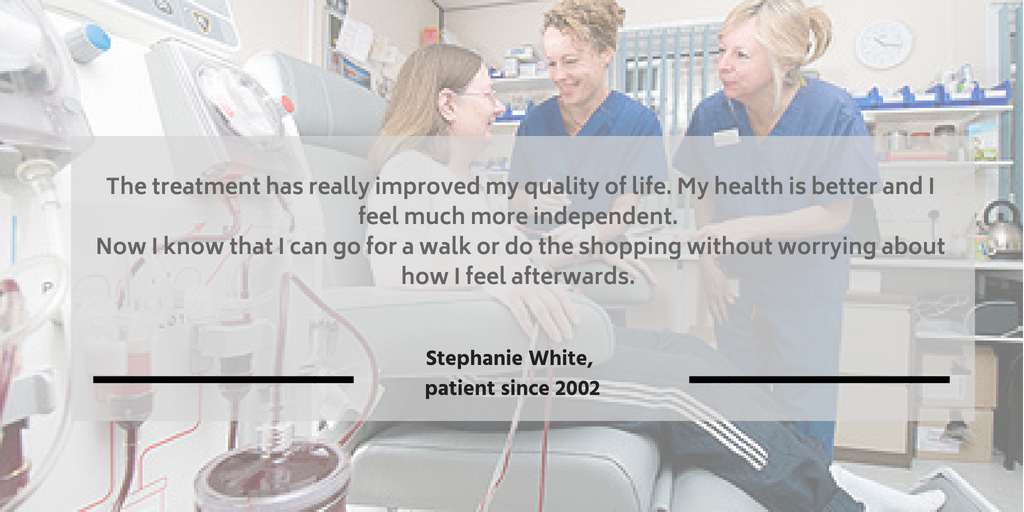 Patient quote about lipoprotein apheresis unit