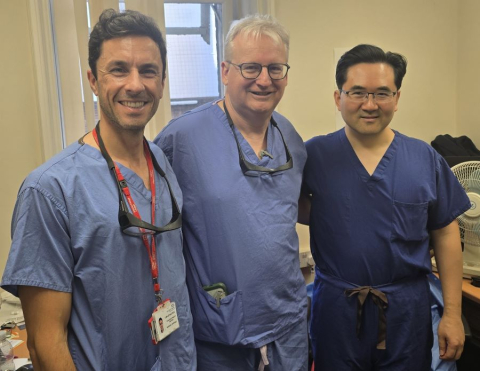 Cardiologists Carles Bautista, Alain Fraisse, Xiangbin Pan
