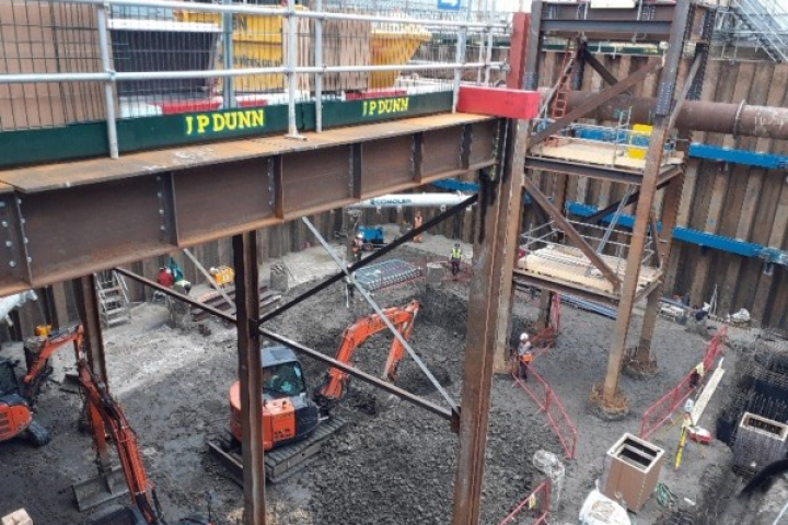 A foundation of concrete is prepared
