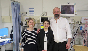 Rachel Hards, artificial heart nurse specialist, Chloe Narbonne, and Mr André Simon